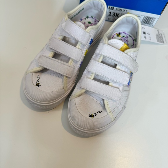 adidas Originals Nizza "Ftwr White/Yellow/Off White" Girls' Shoe size 13k - Picture 2 of 12